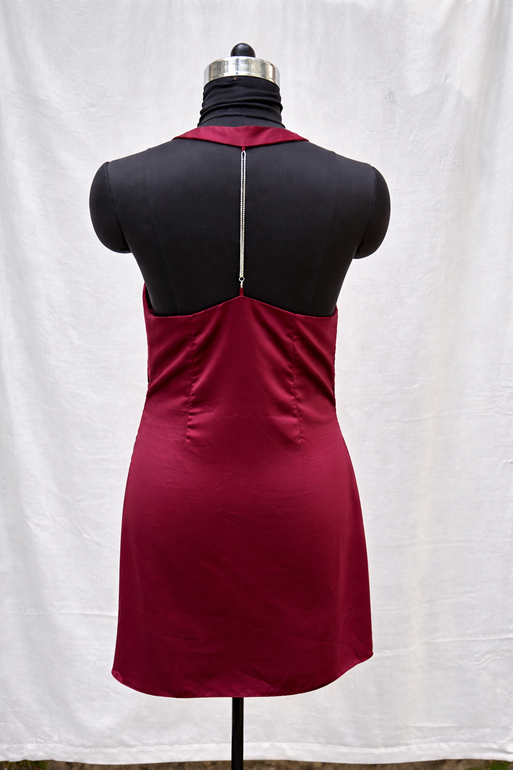 Satin Cowl Mini Dress – draped cowl-neck mini by Ozel
