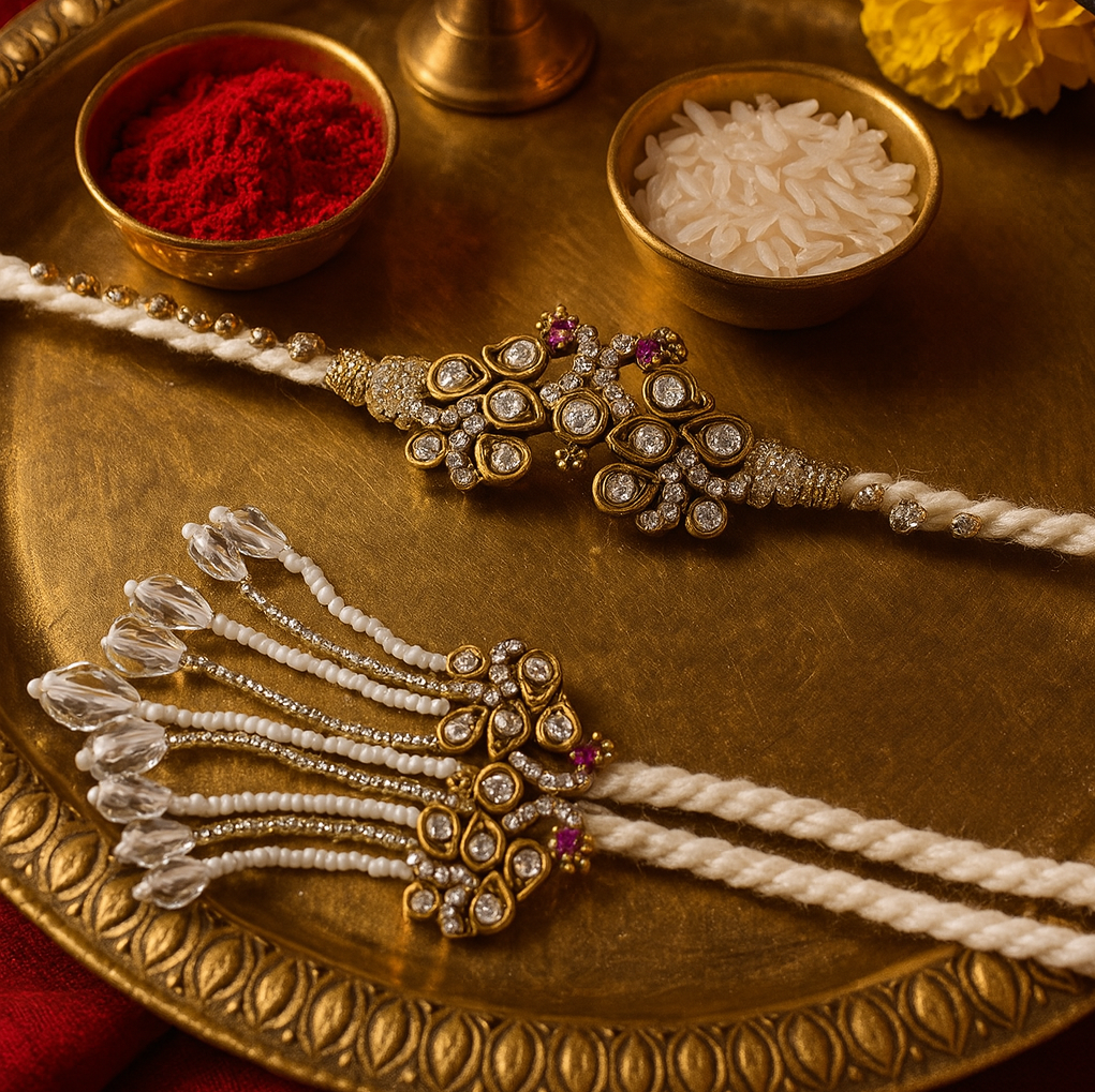 Neelkanth Rakhi and Lumba Set