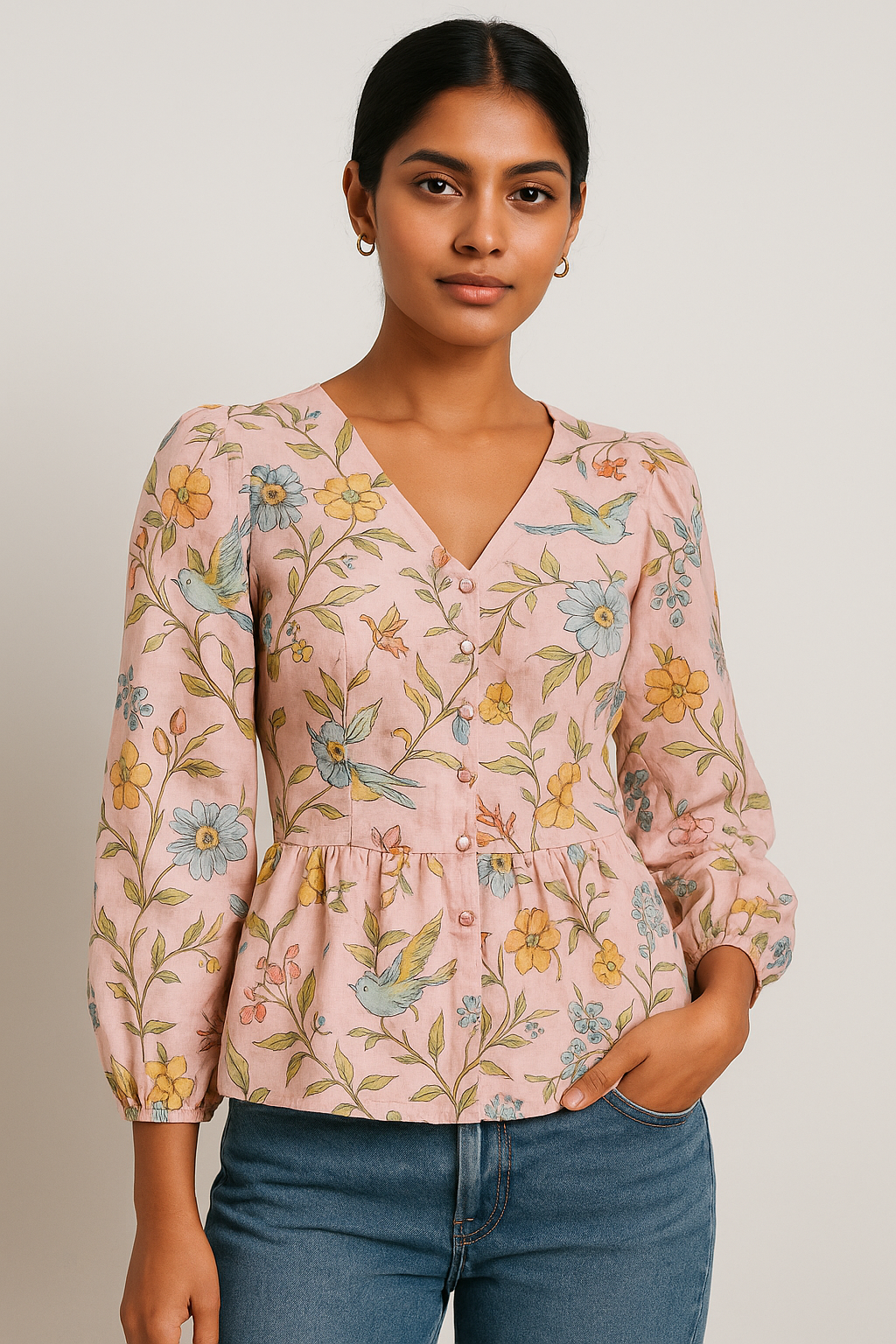 Blush Garden Chanderi Top