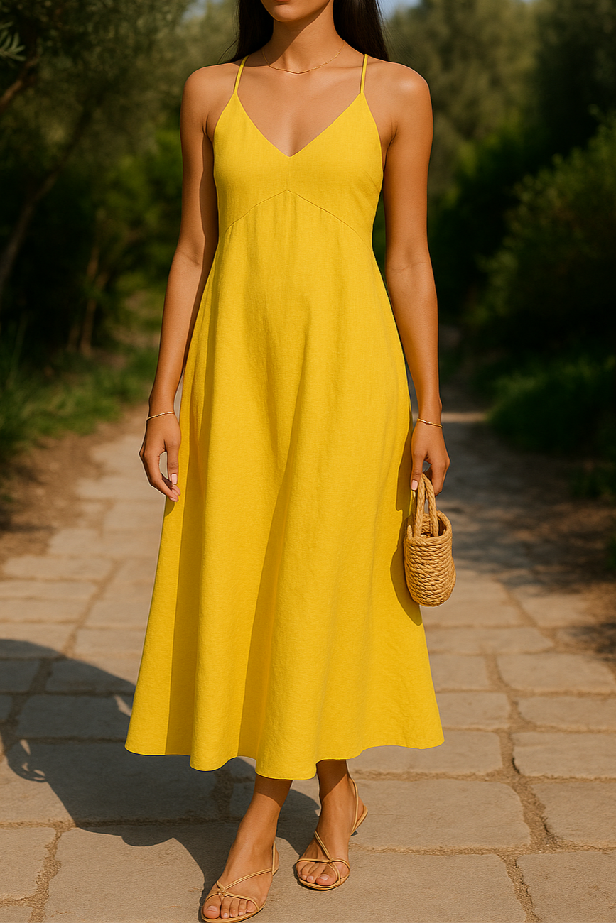 Sundrenched Cotton Linen Dress