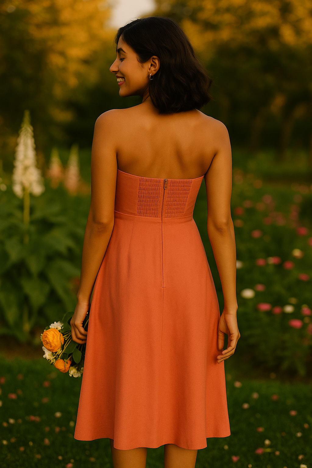 Rosewood Sweetheart Cotton Midi Dress