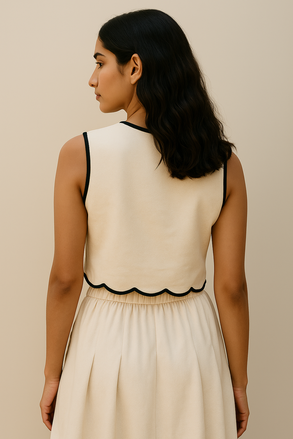 Scallop edge co-ord set with delicate hemline – Villa 321 at Ozel