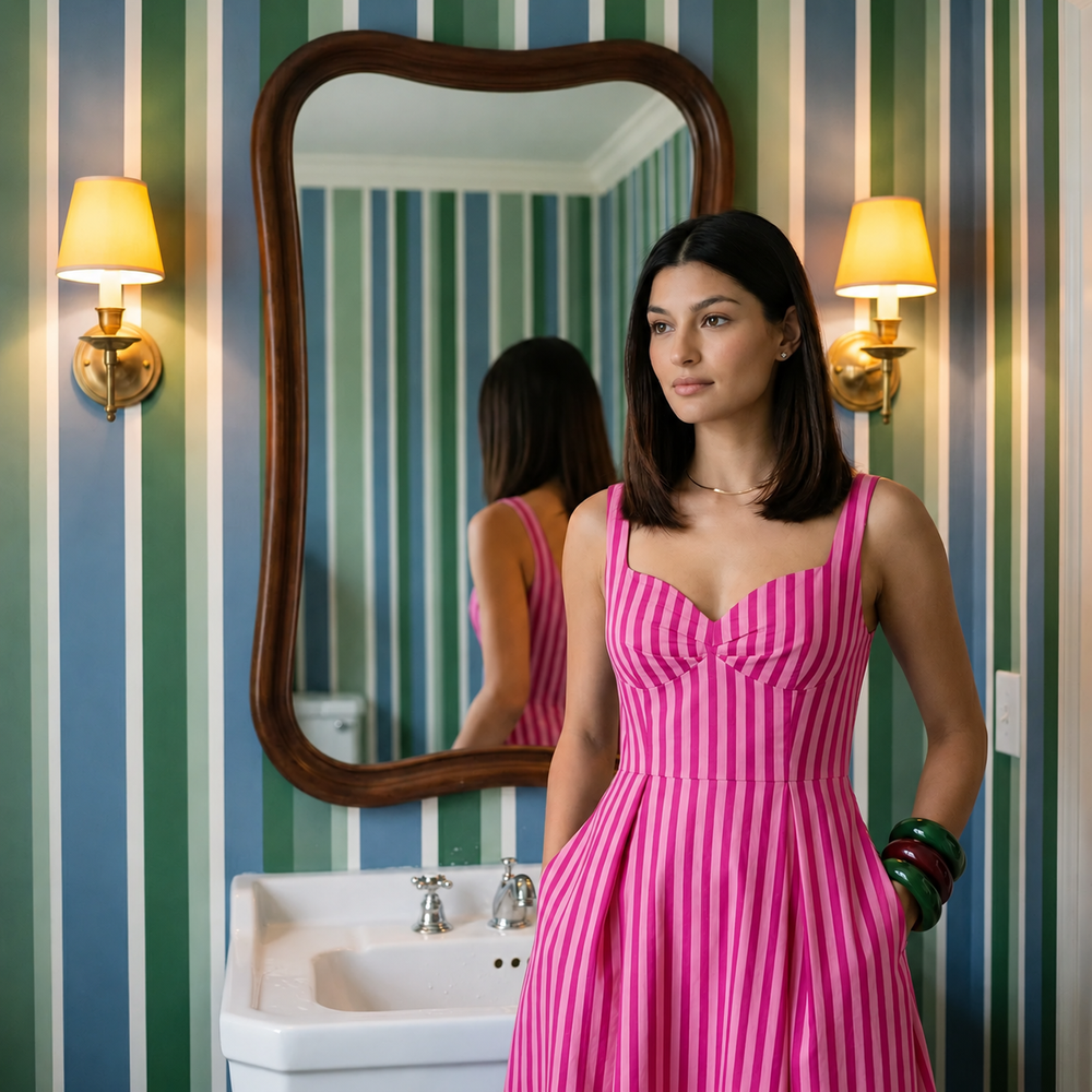 Pink Stripes Summer Dress