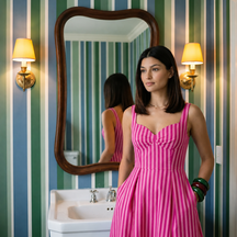 Pink Stripes Summer Dress