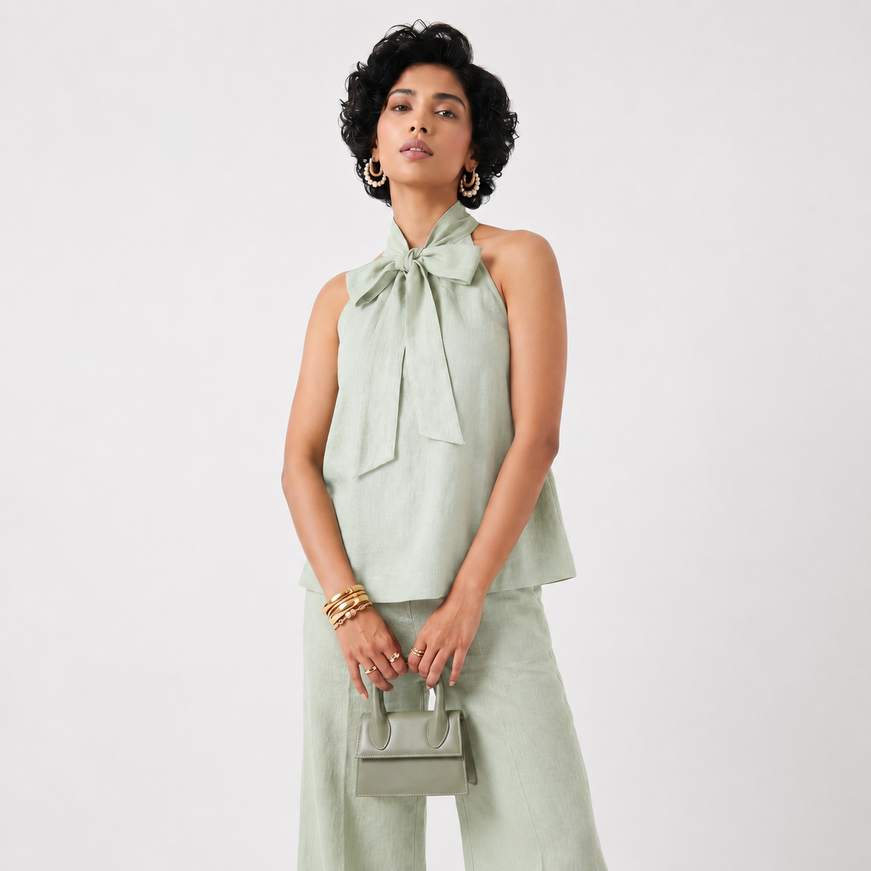 Bow Tie Halter Coord Set