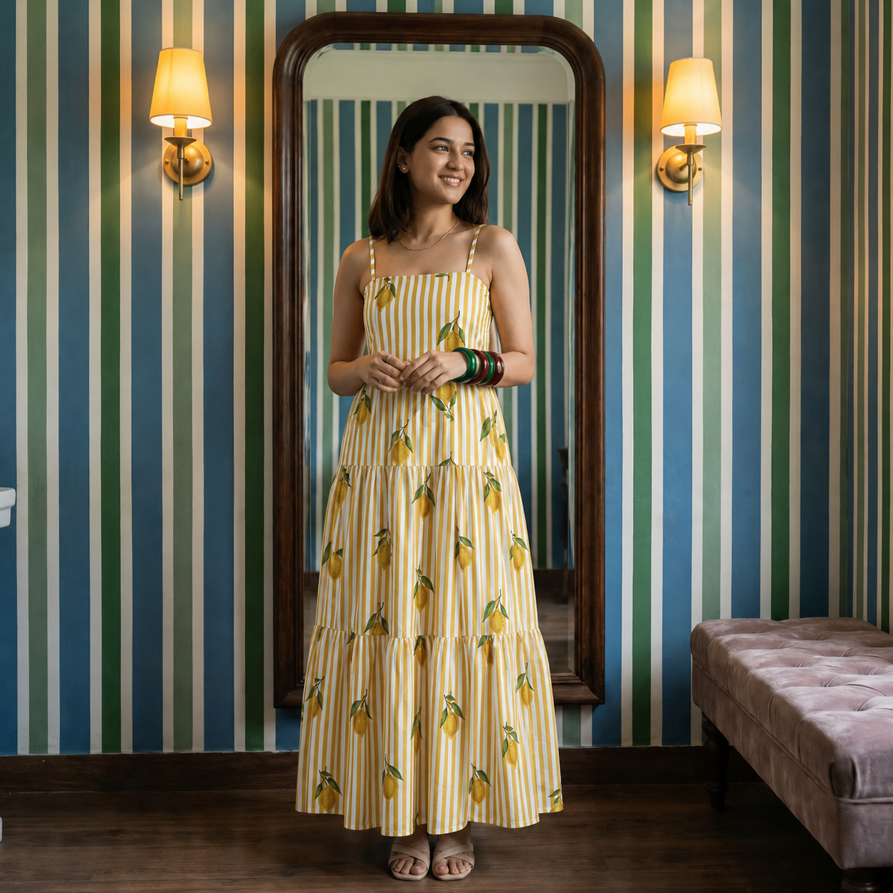 Amalfi Breeze Cotton Long Dress