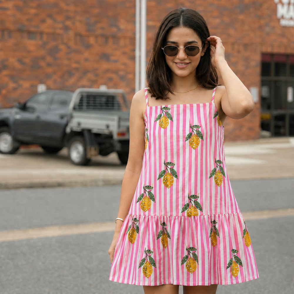 Amalfi Breeze Cotton Short Dress