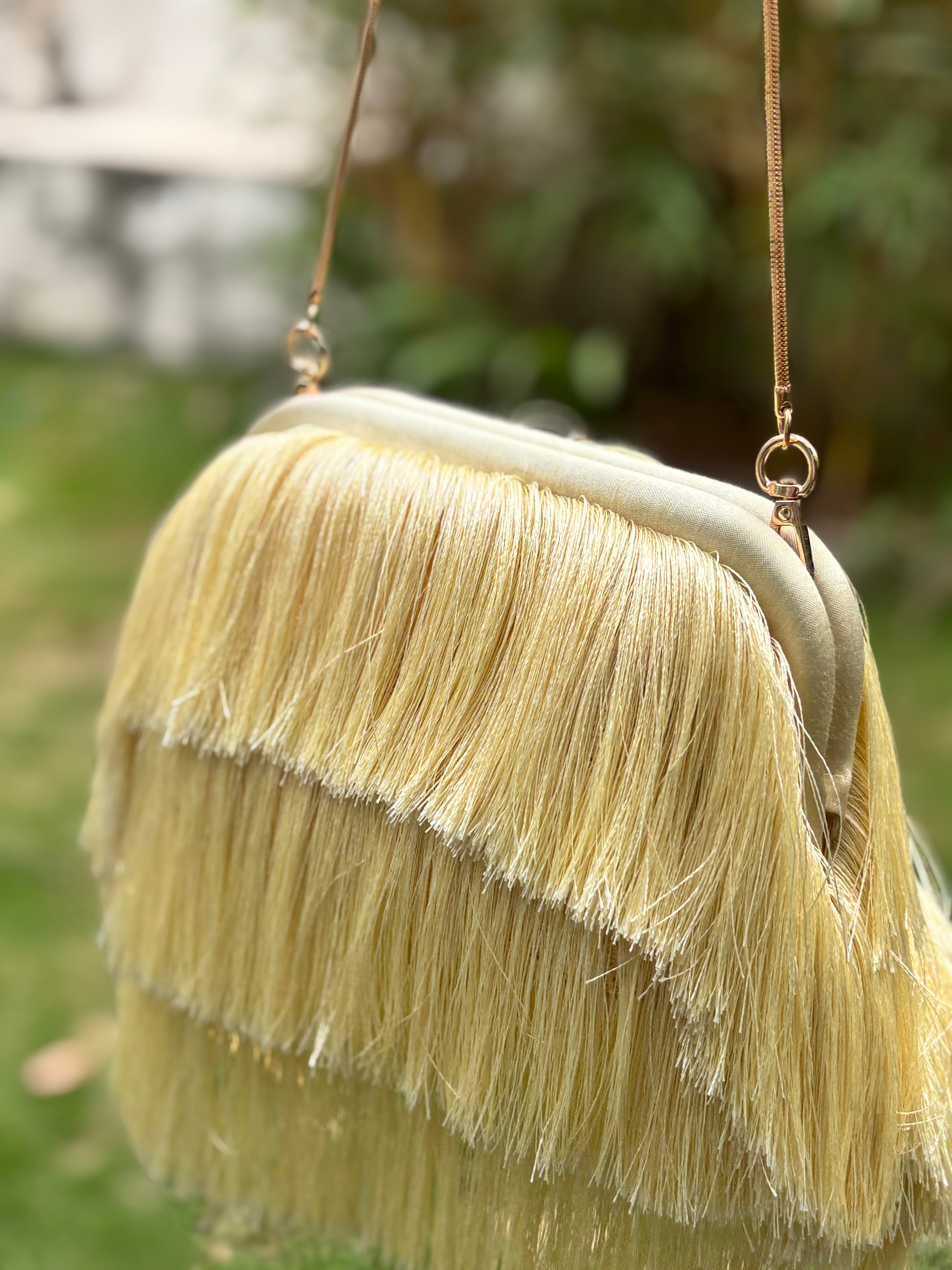 SAMPLE Fringe Bag Butter Yellow