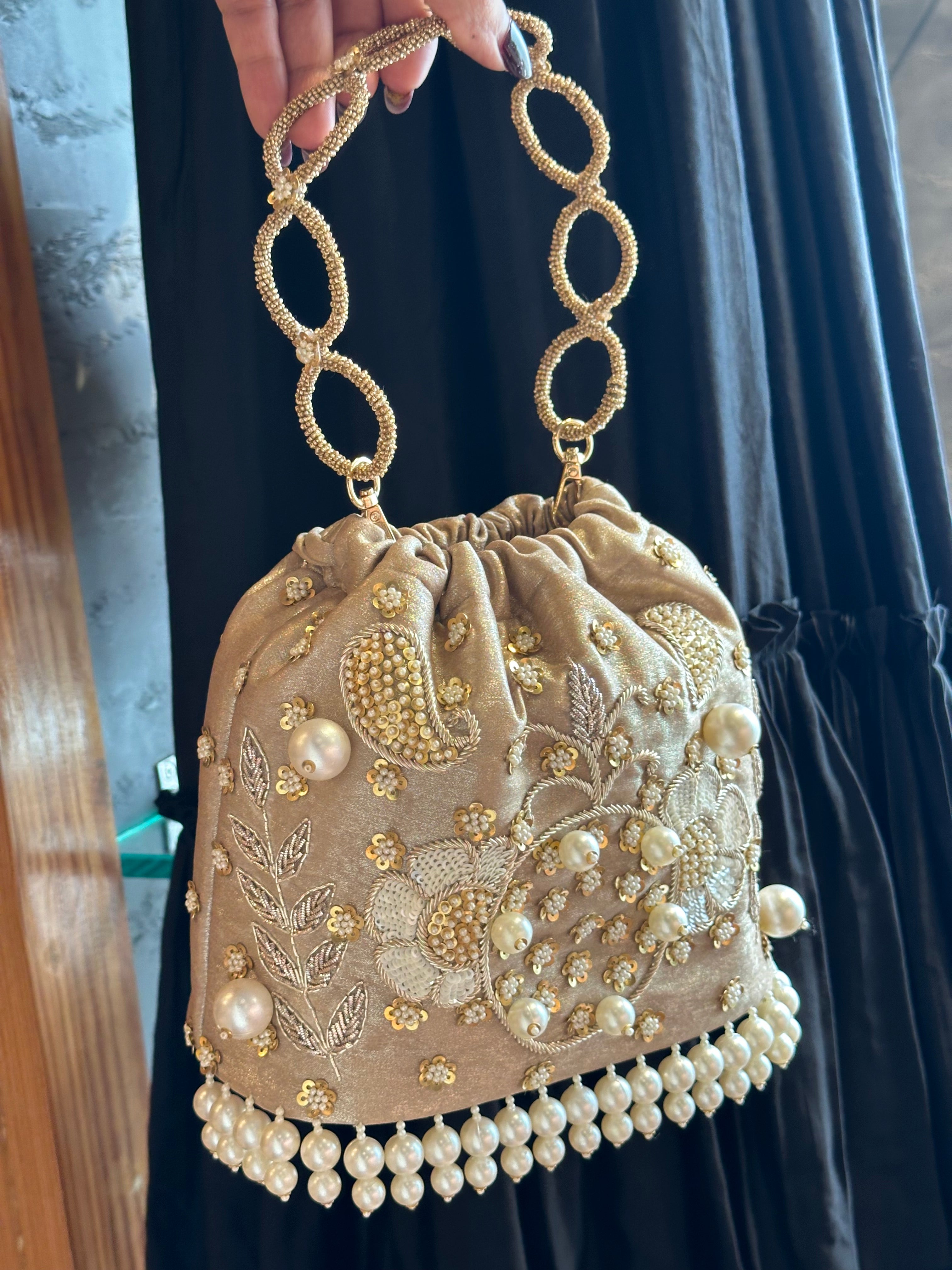 Zara gold bucket bag