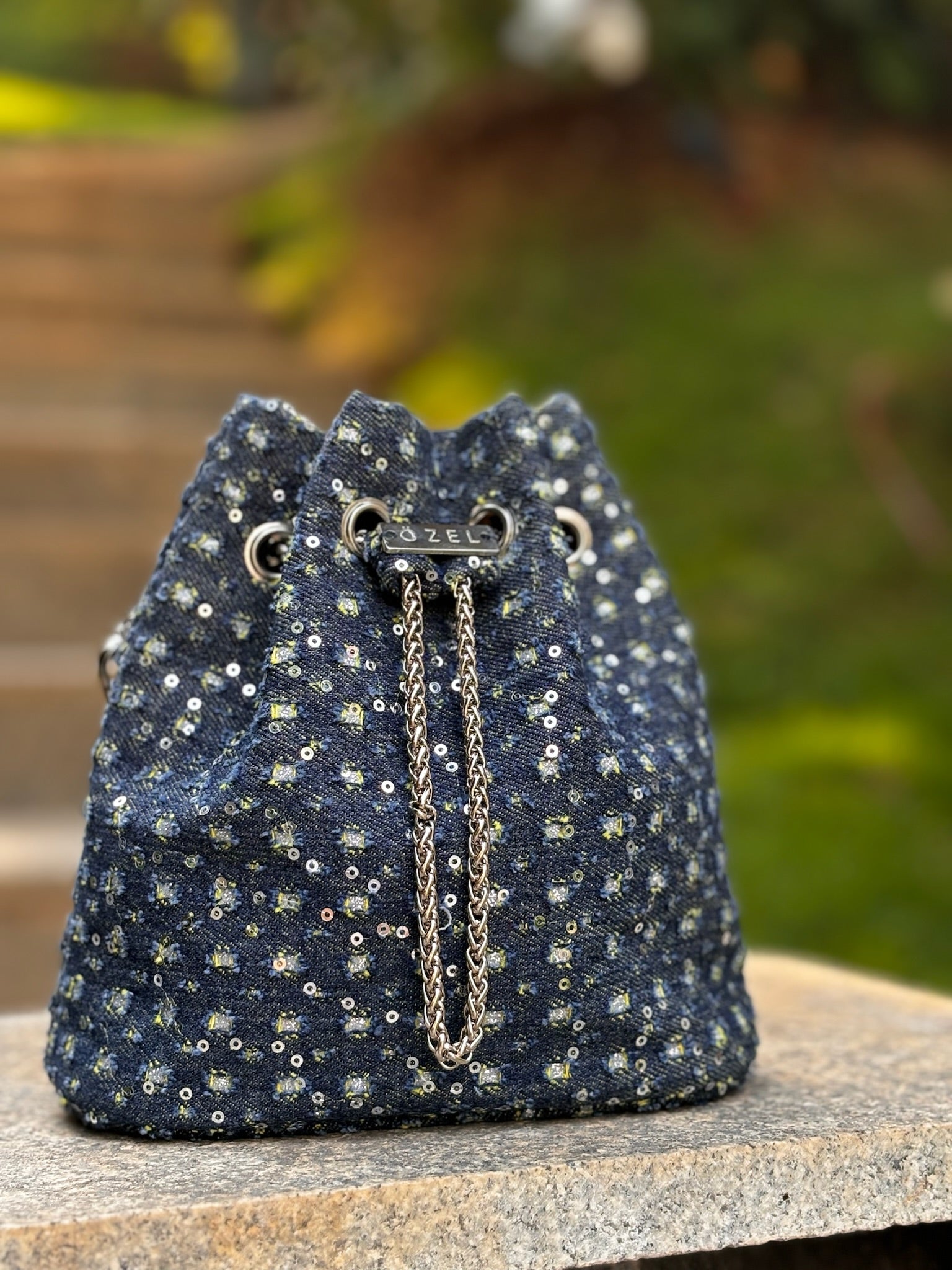 Pebble Denim Bucket Bag