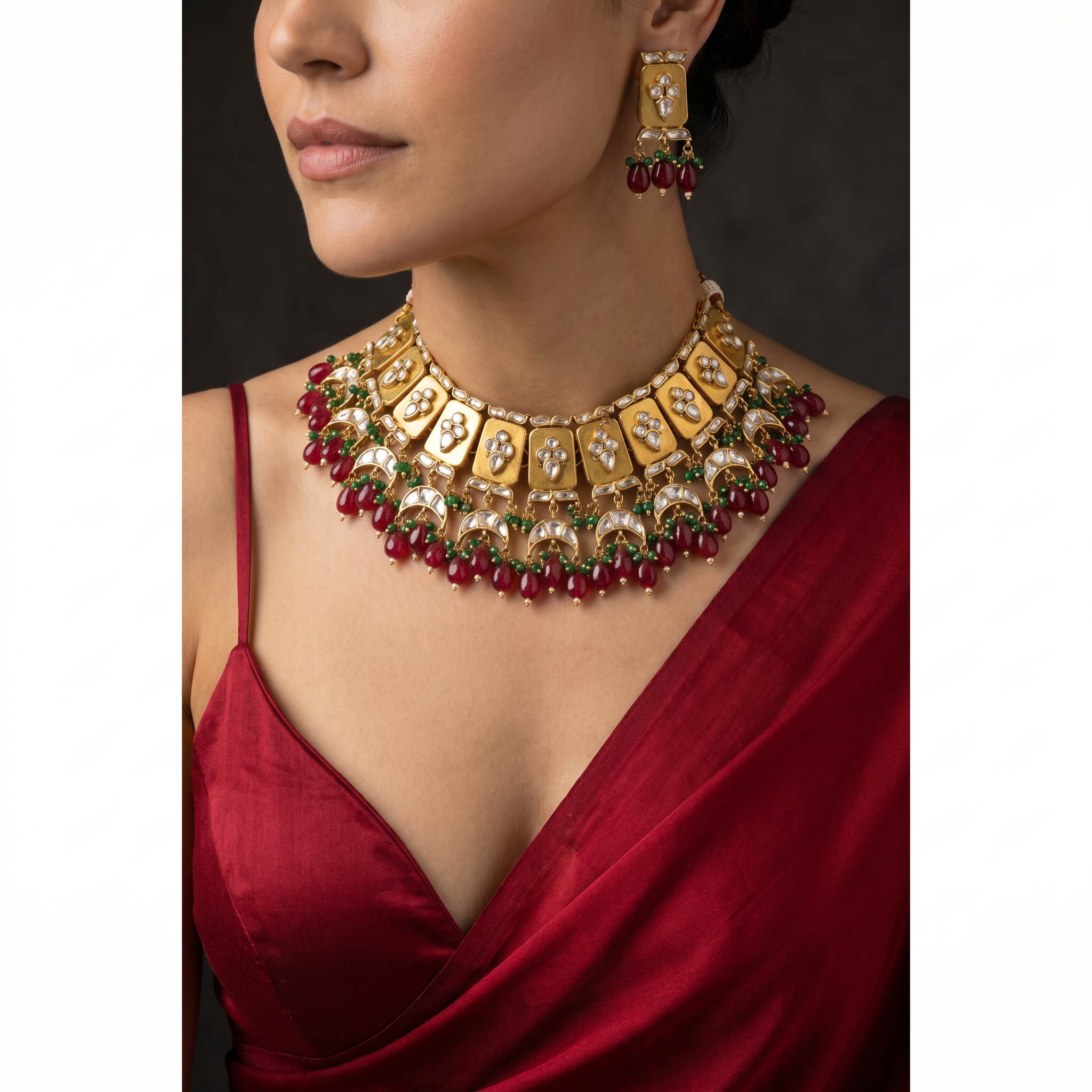 Drashti Heritage Gold Choker Set