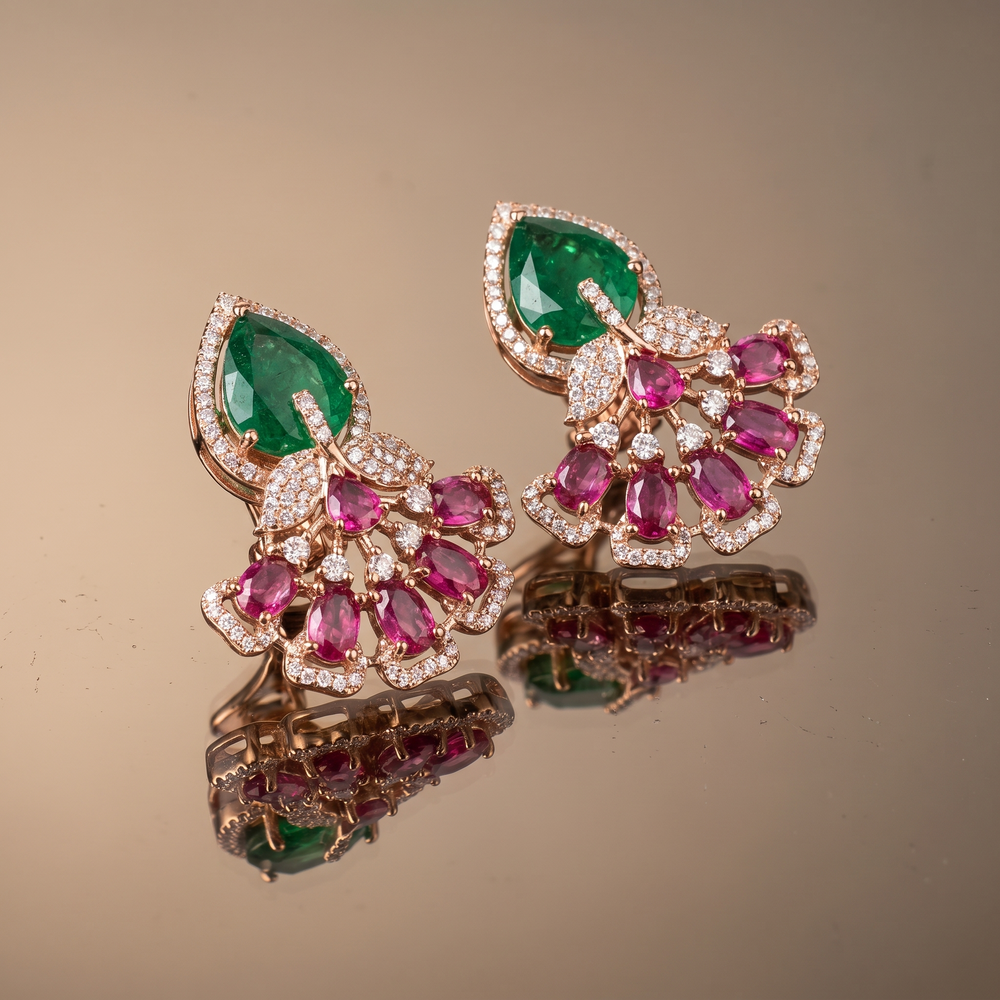 Elina Emerald Bloom Earrings