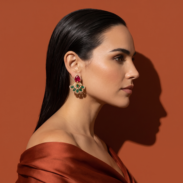 Elina Emerald Bloom Earrings