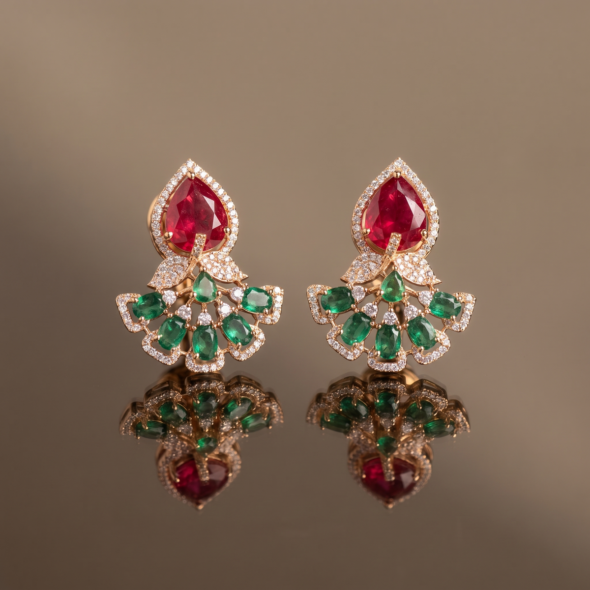 Elina Emerald Bloom Earrings