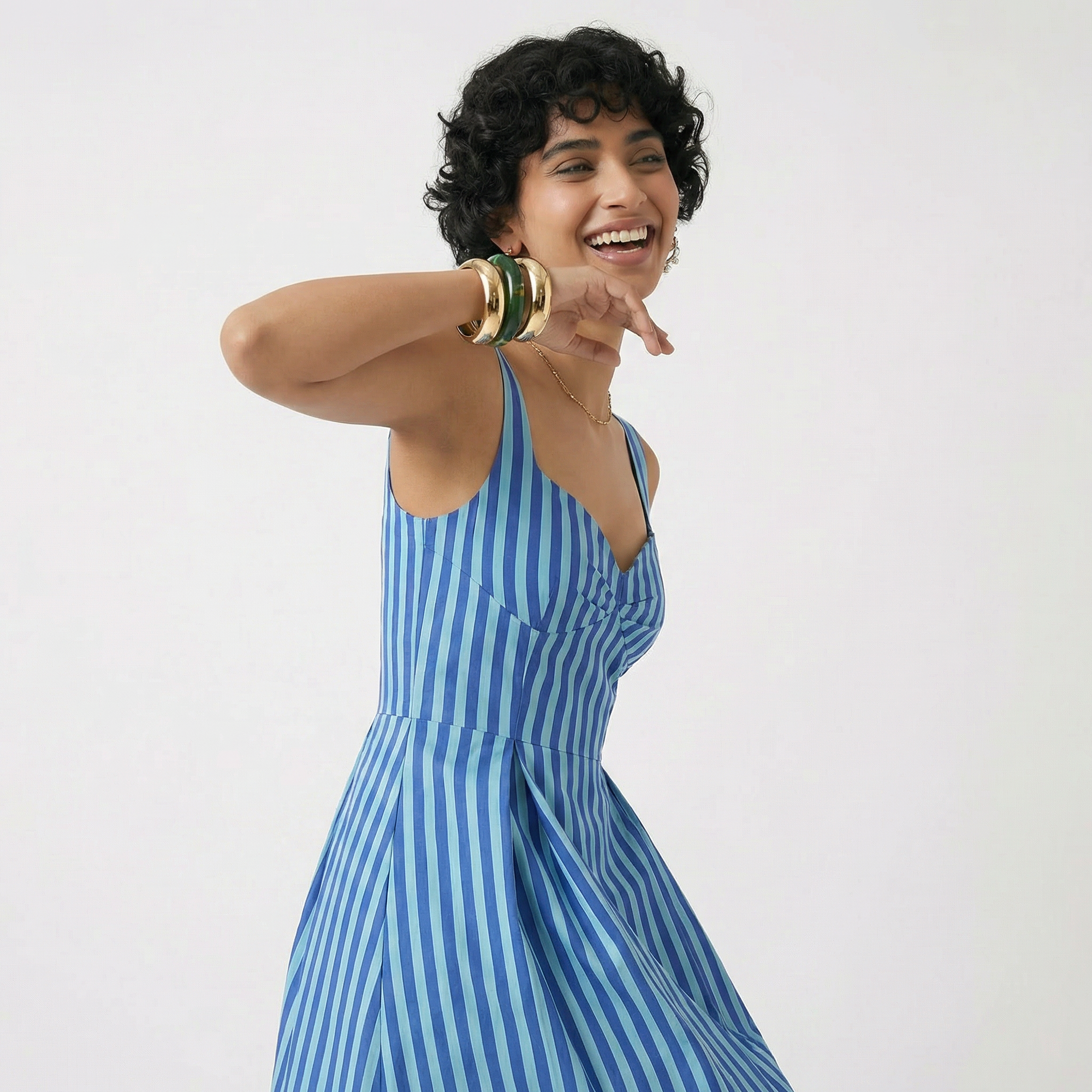 Ira Stripes Dress styled for the day by Ozel