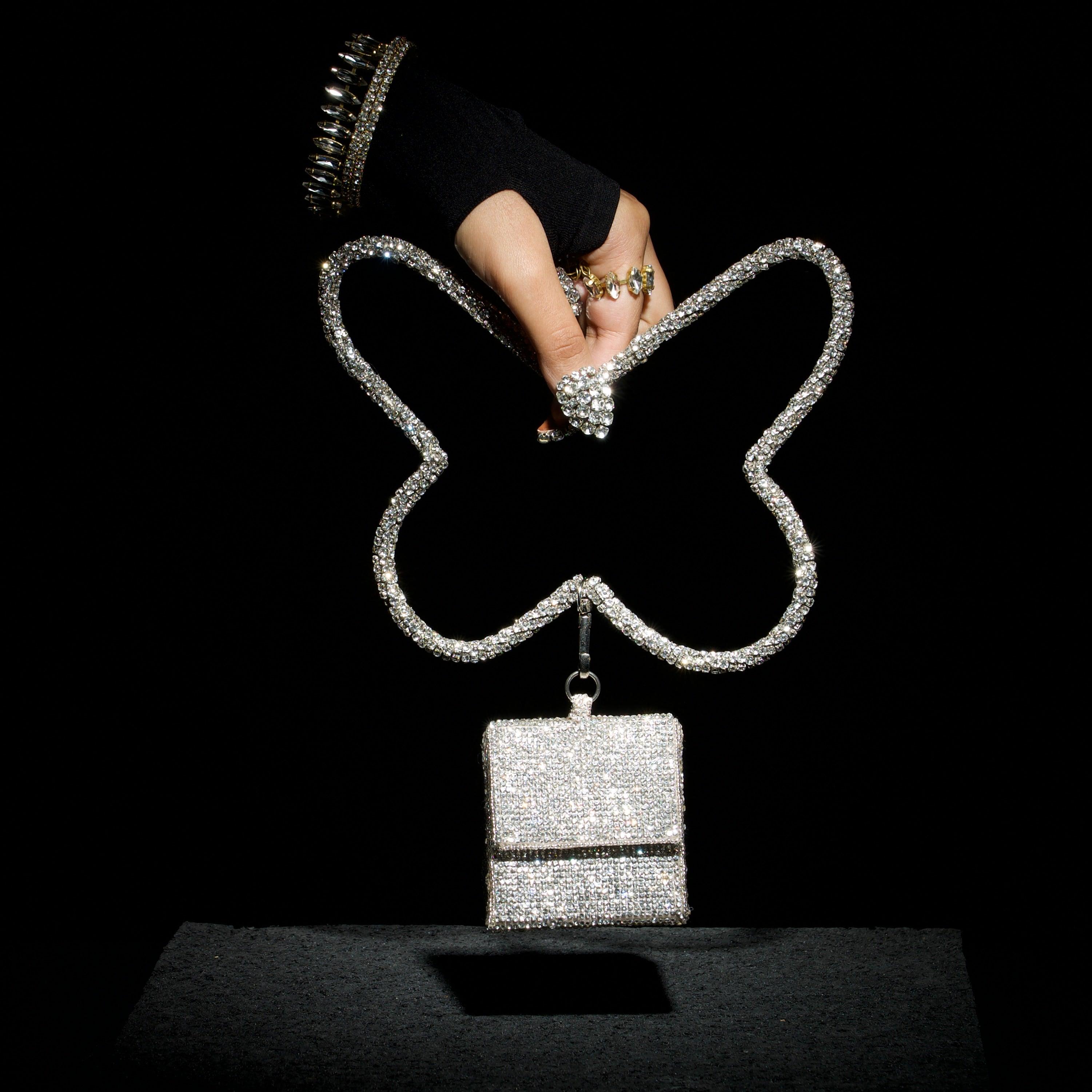 Nano Charm Bag with Crystal Handle - Ozel