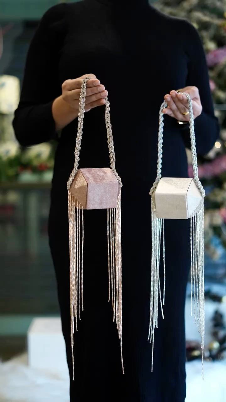 Alaya F jelly chainstone bag – full bag styled view by Ozel
