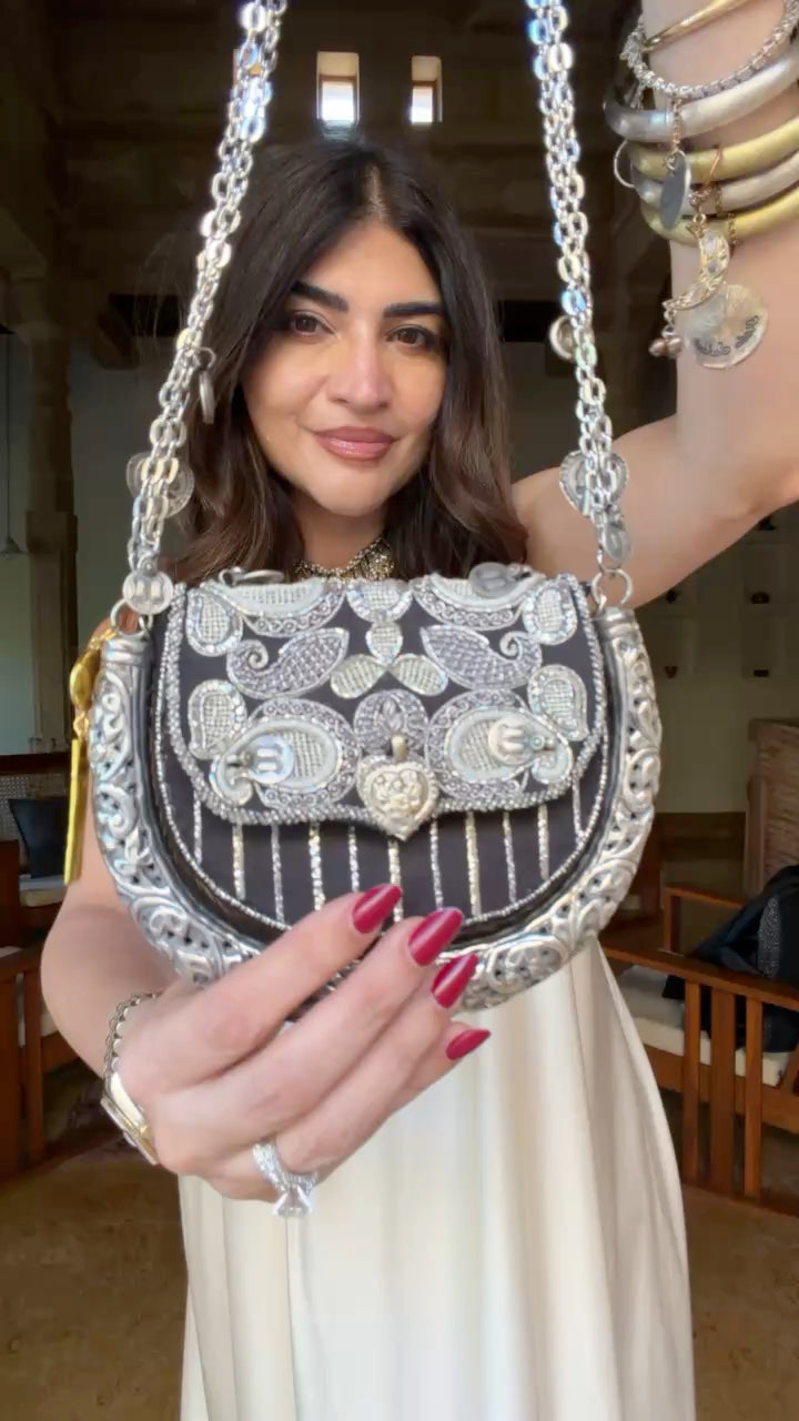 Khushnaz Turner with Amra Black Hasli Bag