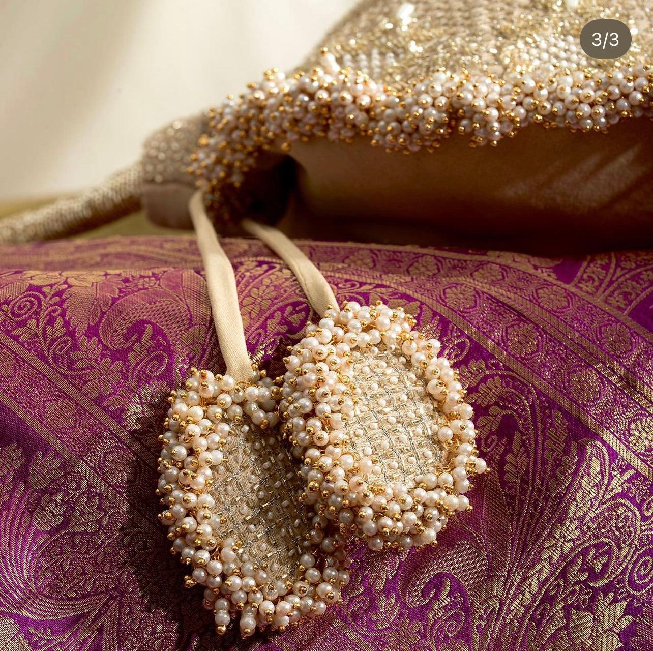 Suhani gold embroidered Potli bag - Ozel