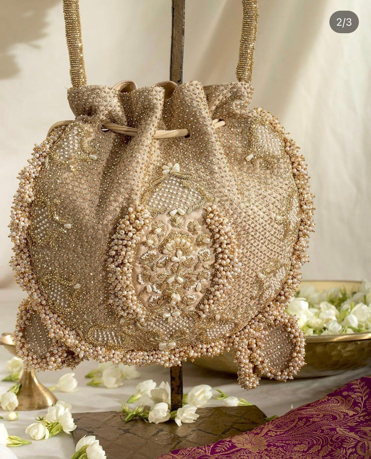 Suhani gold embroidered Potli bag - Ozel