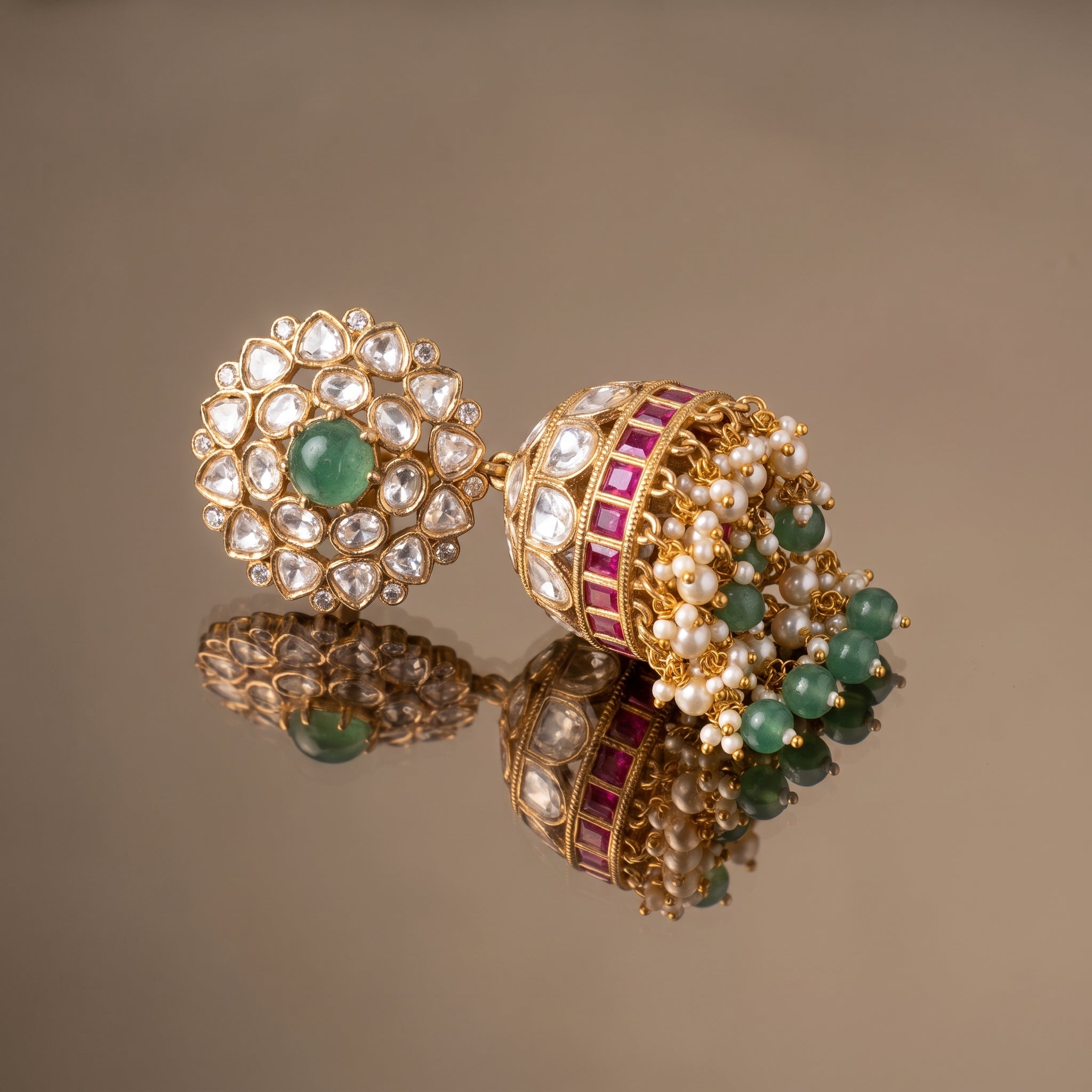 Aarunya Kundan Bloom Jhumkas