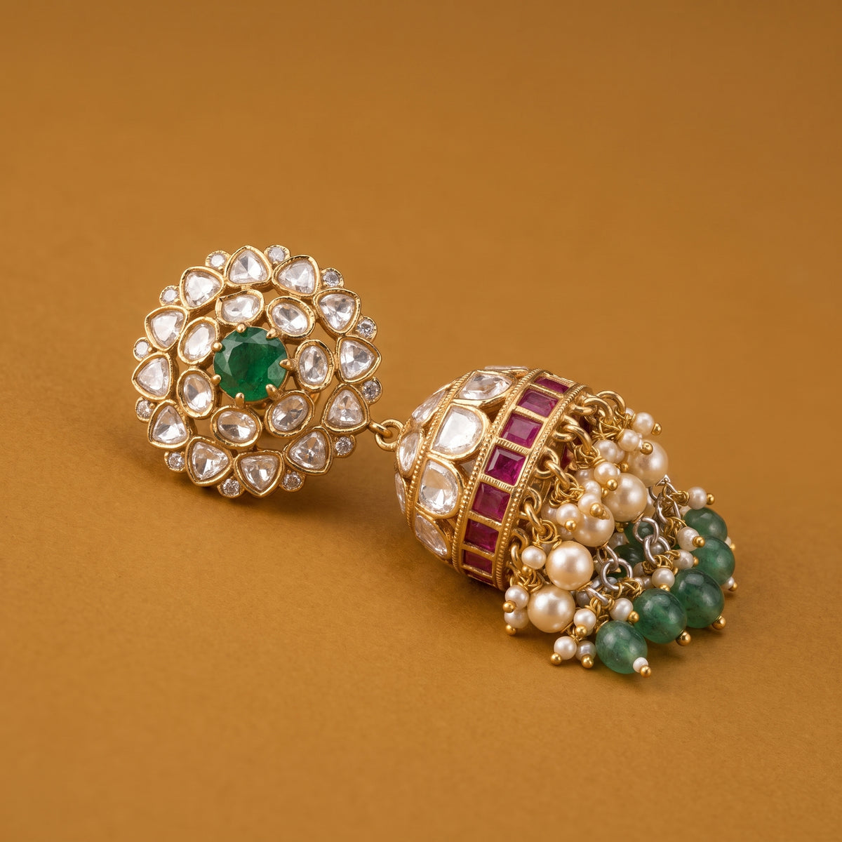 Aarunya Kundan Bloom Jhumkas