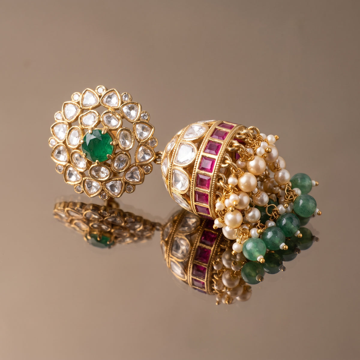 Aarunya Kundan Bloom Jhumkas