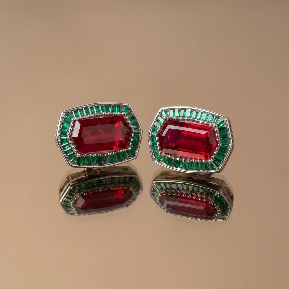 Hazel regal prism stud earrings – detail view by Ozel