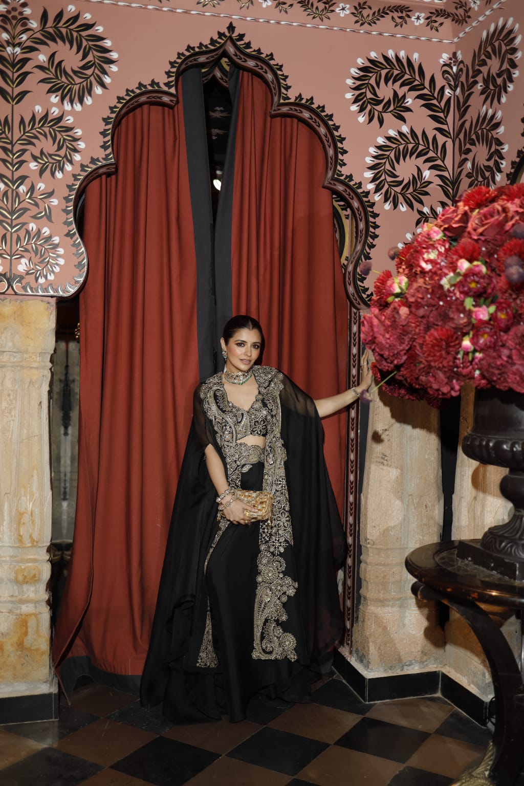 Natasha Luthra with Deo Luxe Woven Flap Bag