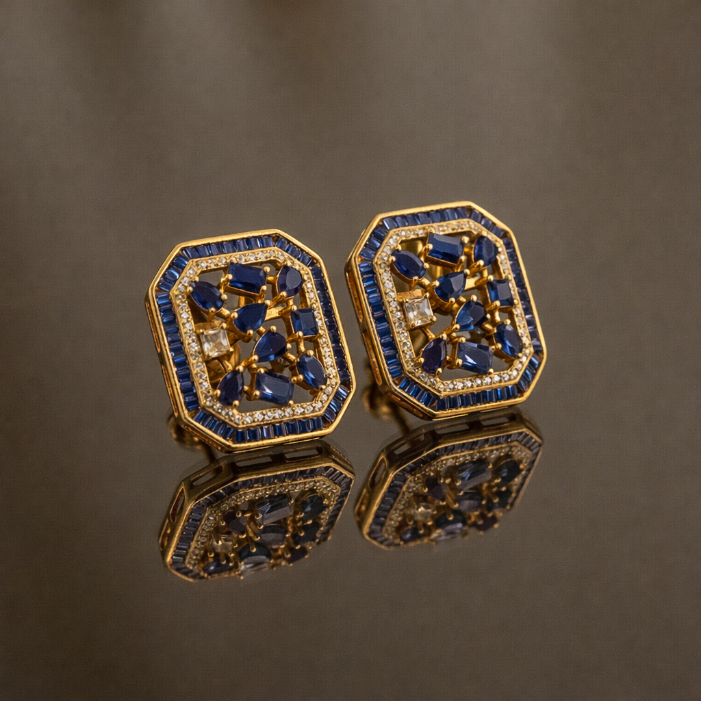 Mosaic Frame Stud Earrings