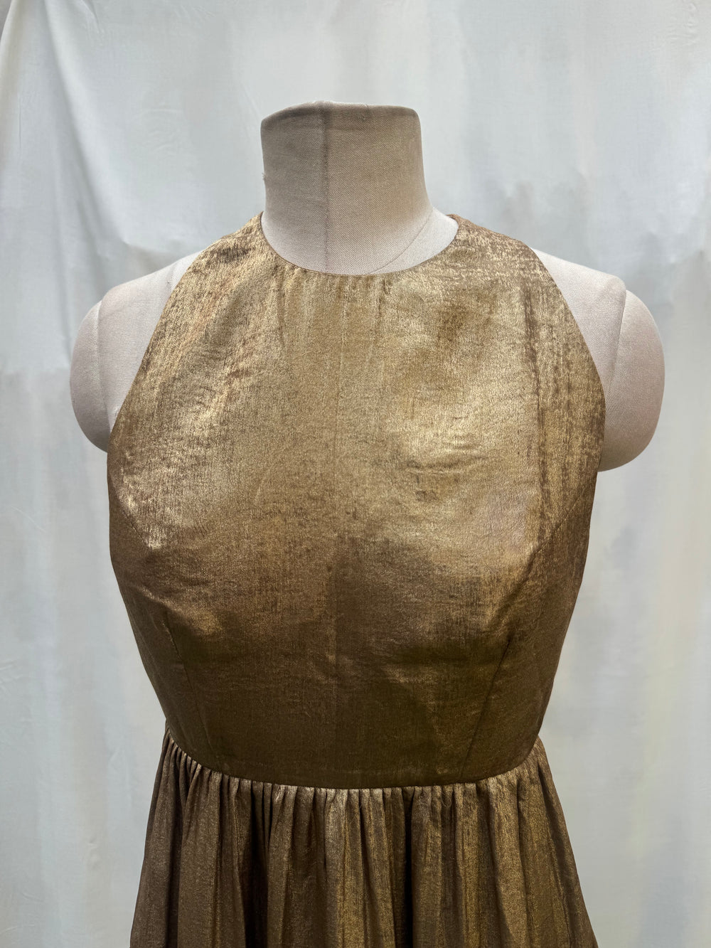 Gilded breeze mini dress – breezy golden occasion dress by Ozel
