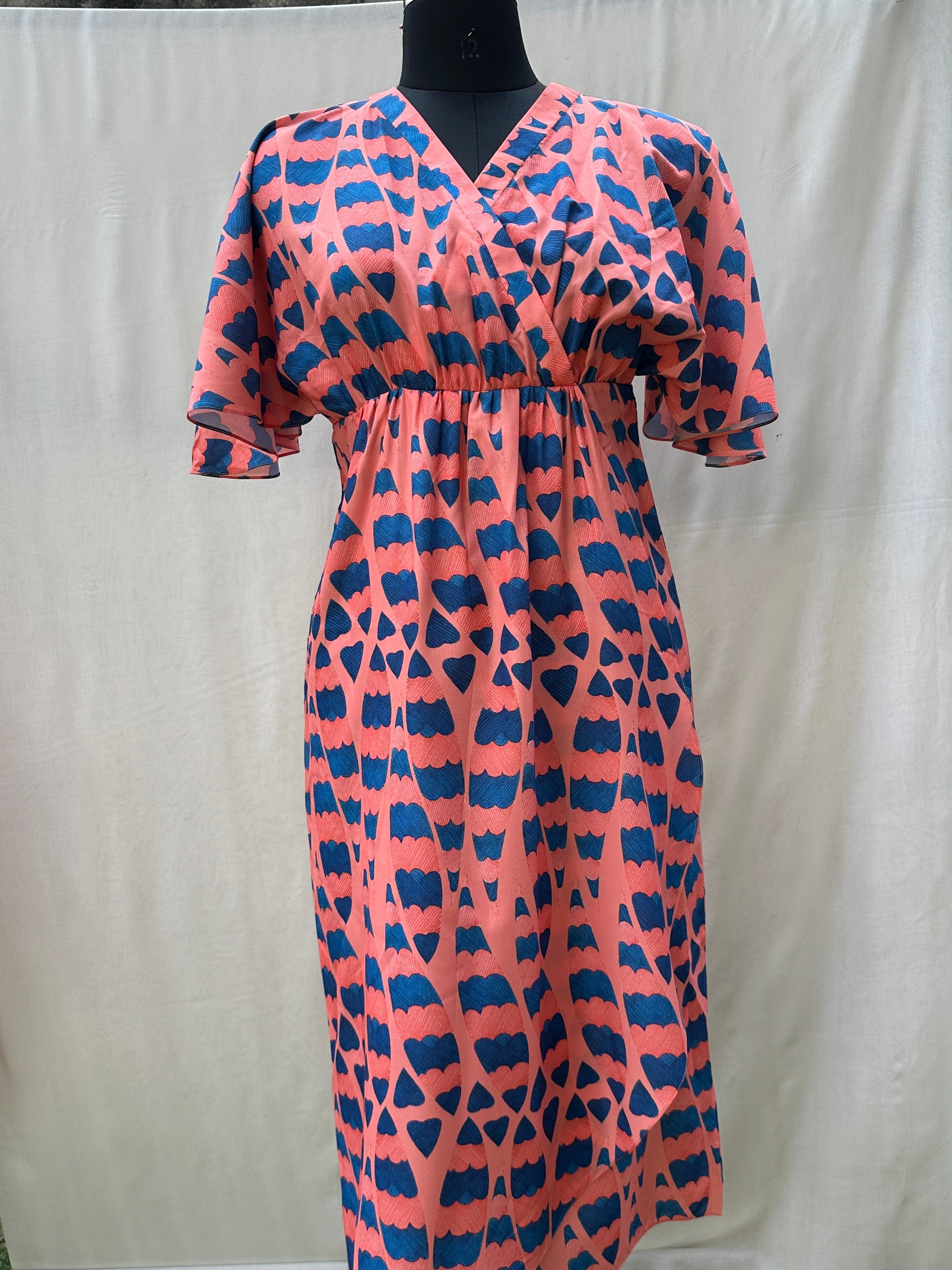 Printed salmon dress