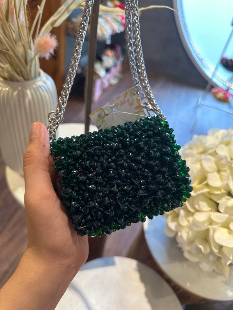 Mini flap bag emerald