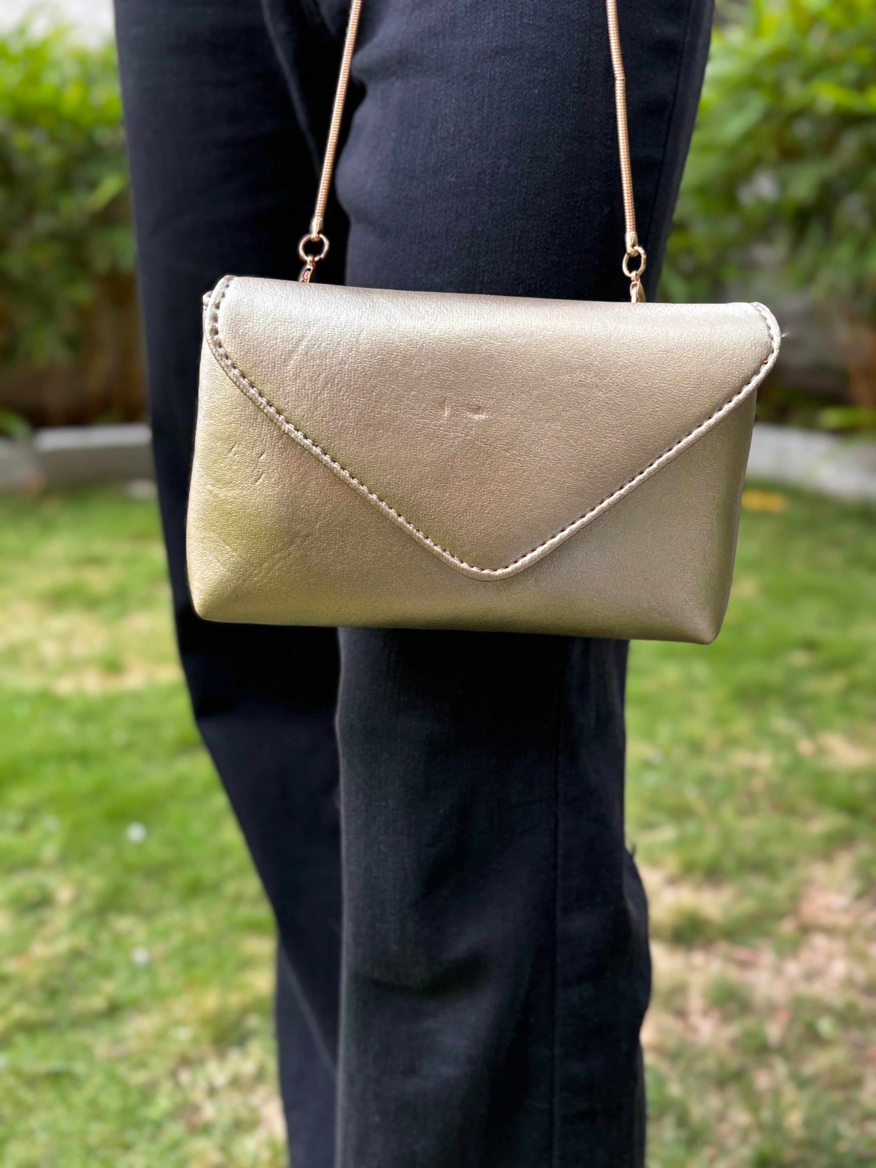 Sample Golden Envelope Sling Bag