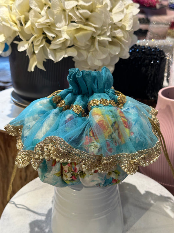 BLUE FESTIVE  POTLI