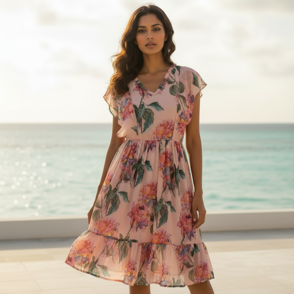 Isla Floral Chiffon Dress