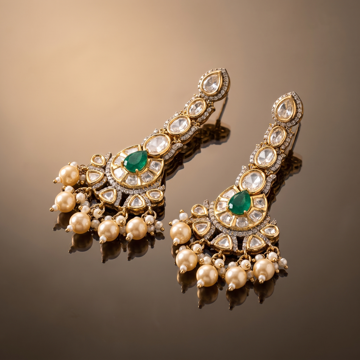 Kaira Kundan Chandelier Earrings