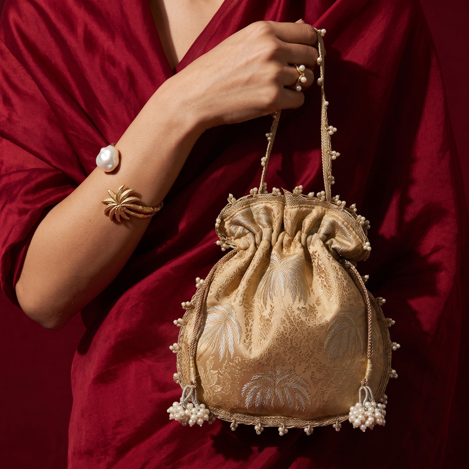 Golden Brocade Potli Bag