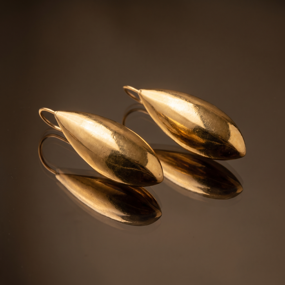 Lyra Sculpted Leaf Earrings