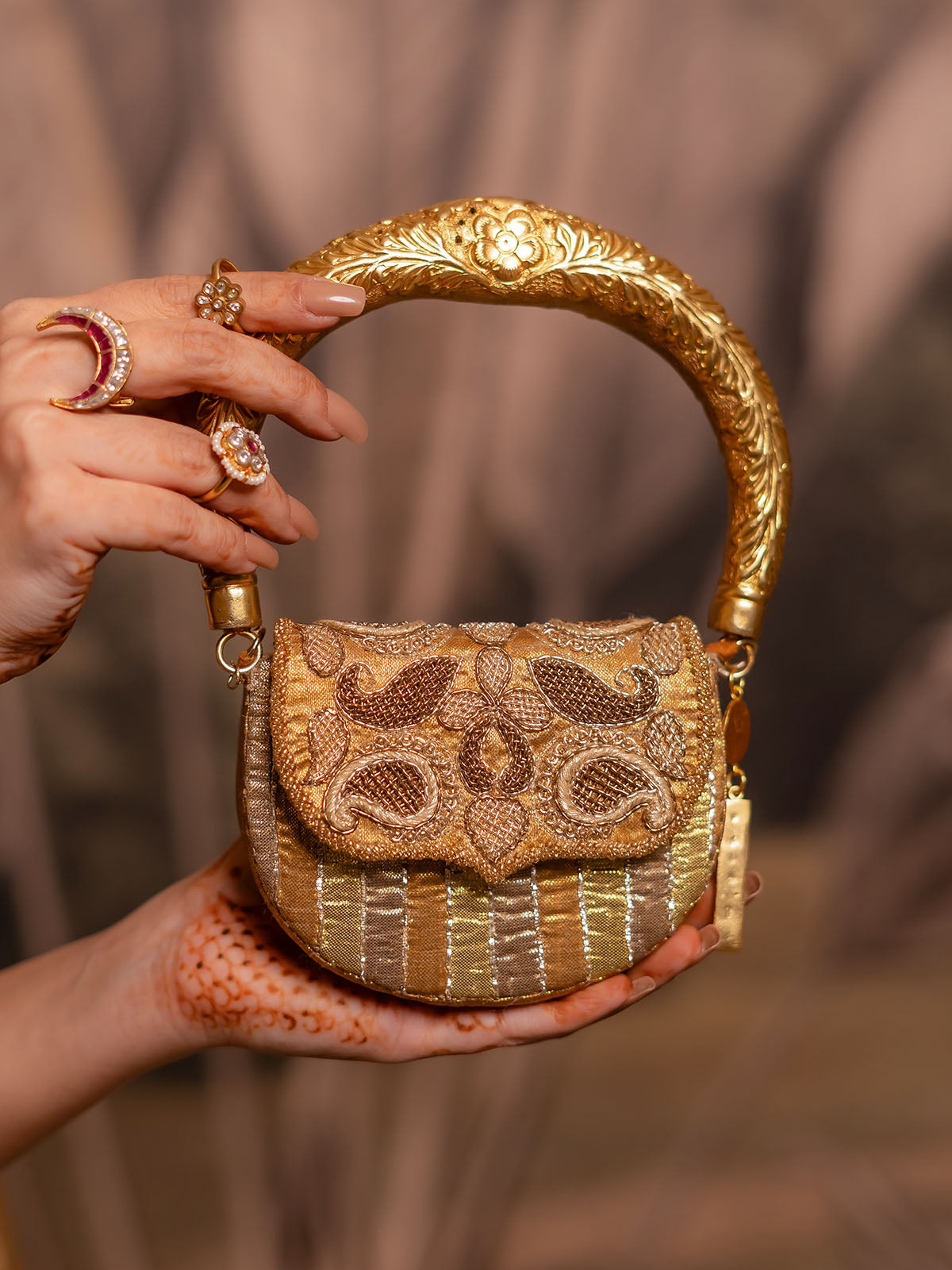 Sanya Malhotra with Amra Beige Hasli Bag