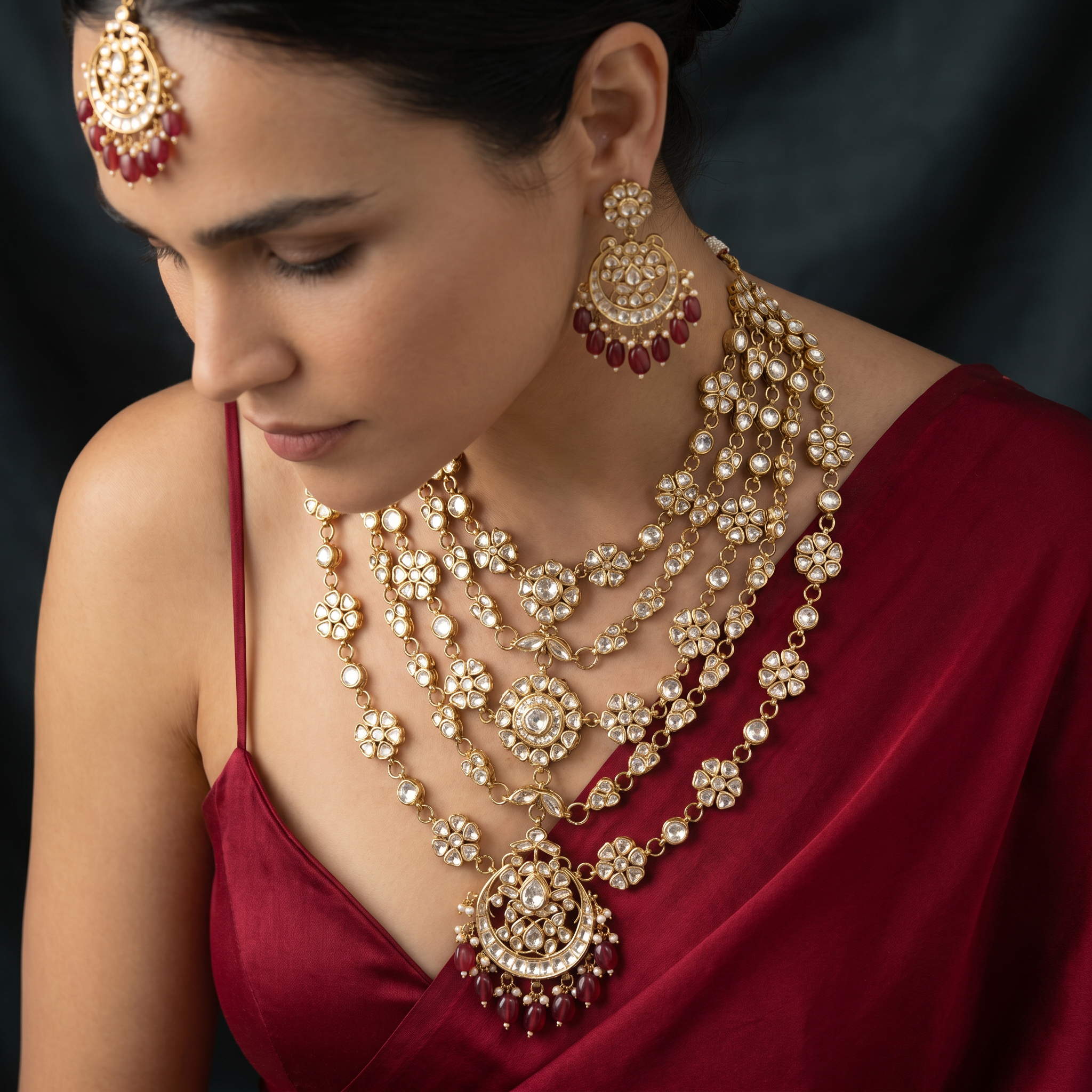 Maahi Heritage Polki Bridal Set
