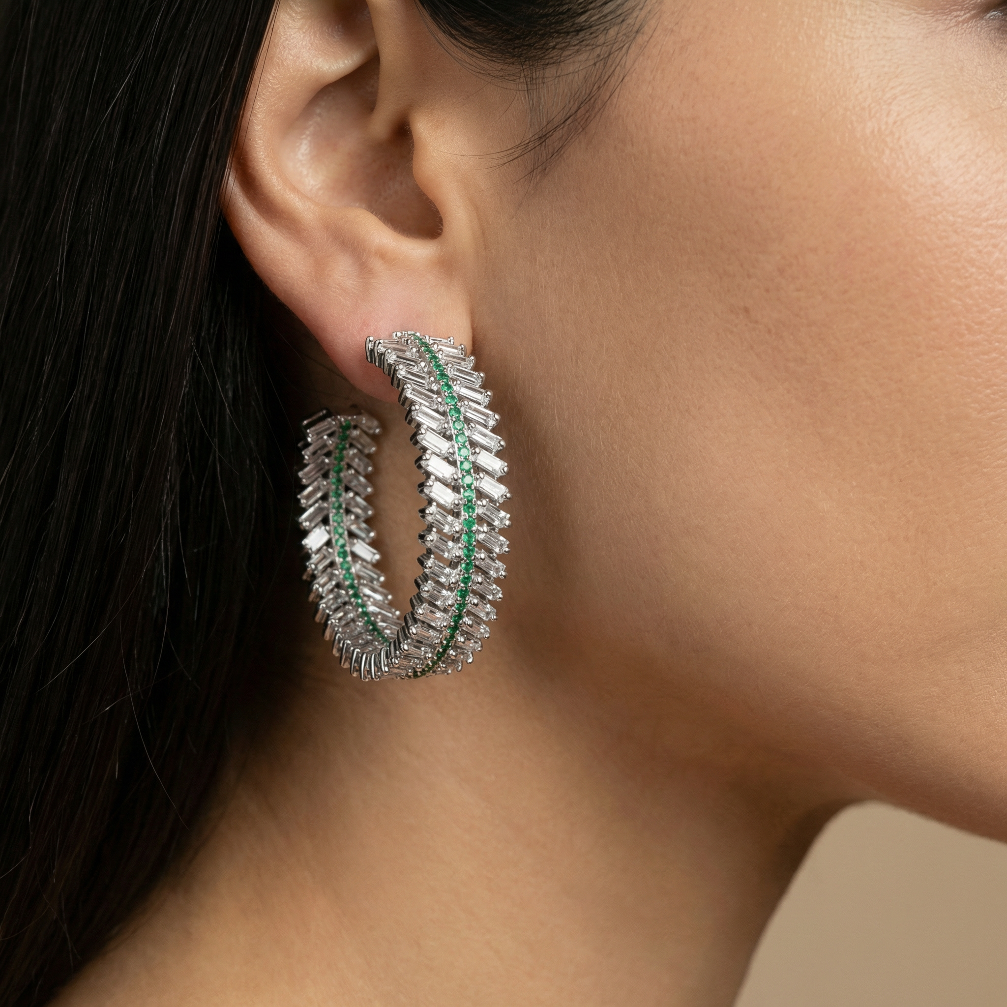 Mahira Emerald Spine Earrings
