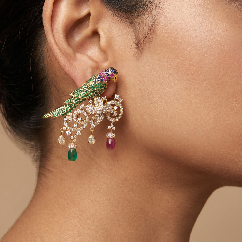 Mayravi Parrot Heirloom Earrings