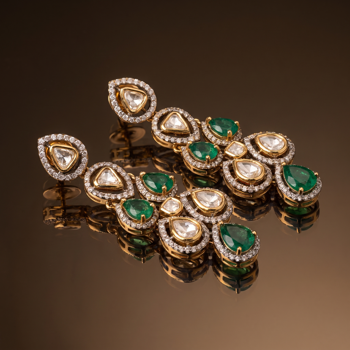 Miraya Ruby Kundan Drop Earrings