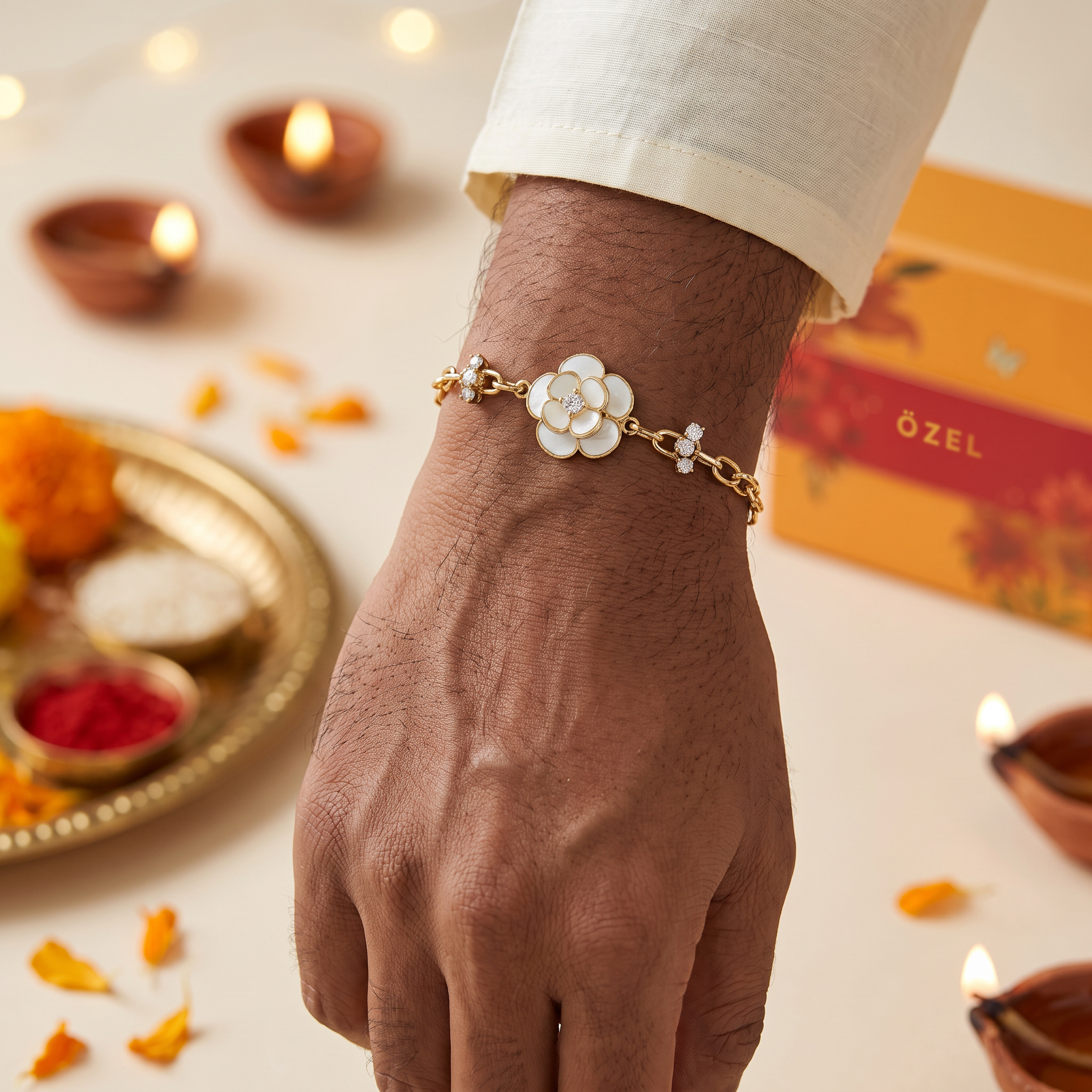 Rakhi sets - Floral and Evil Eye Rakhi and Lumba