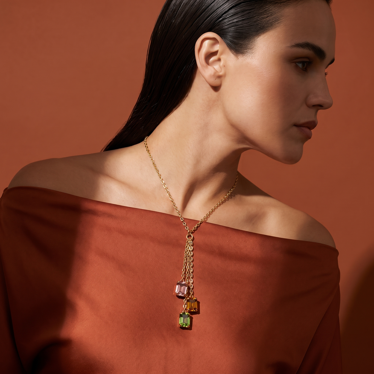 Nayra Gem Cascade Necklace