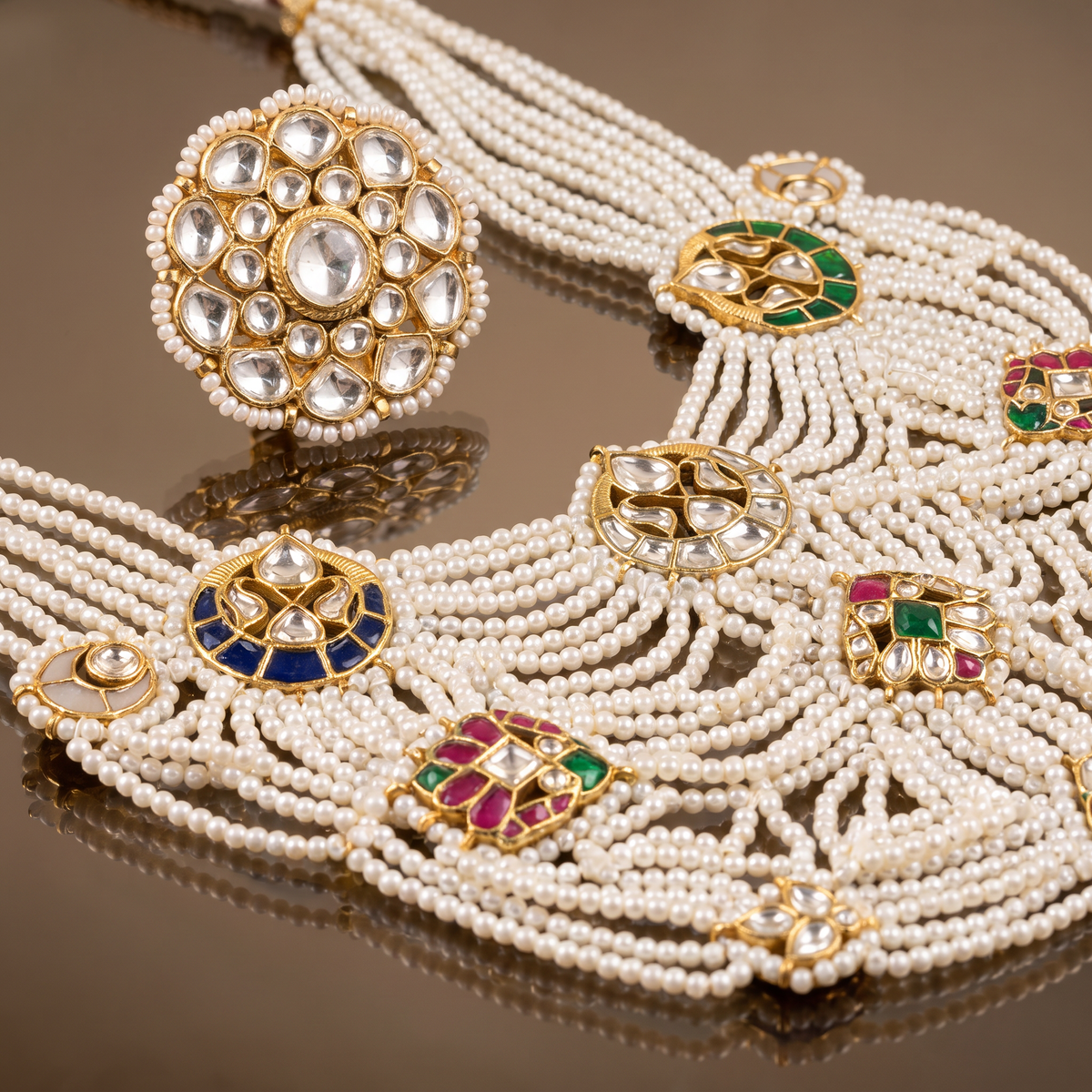 Nimaya Pearl Kundan Necklace Set