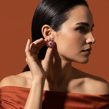 Nira Ruby Polki Studs