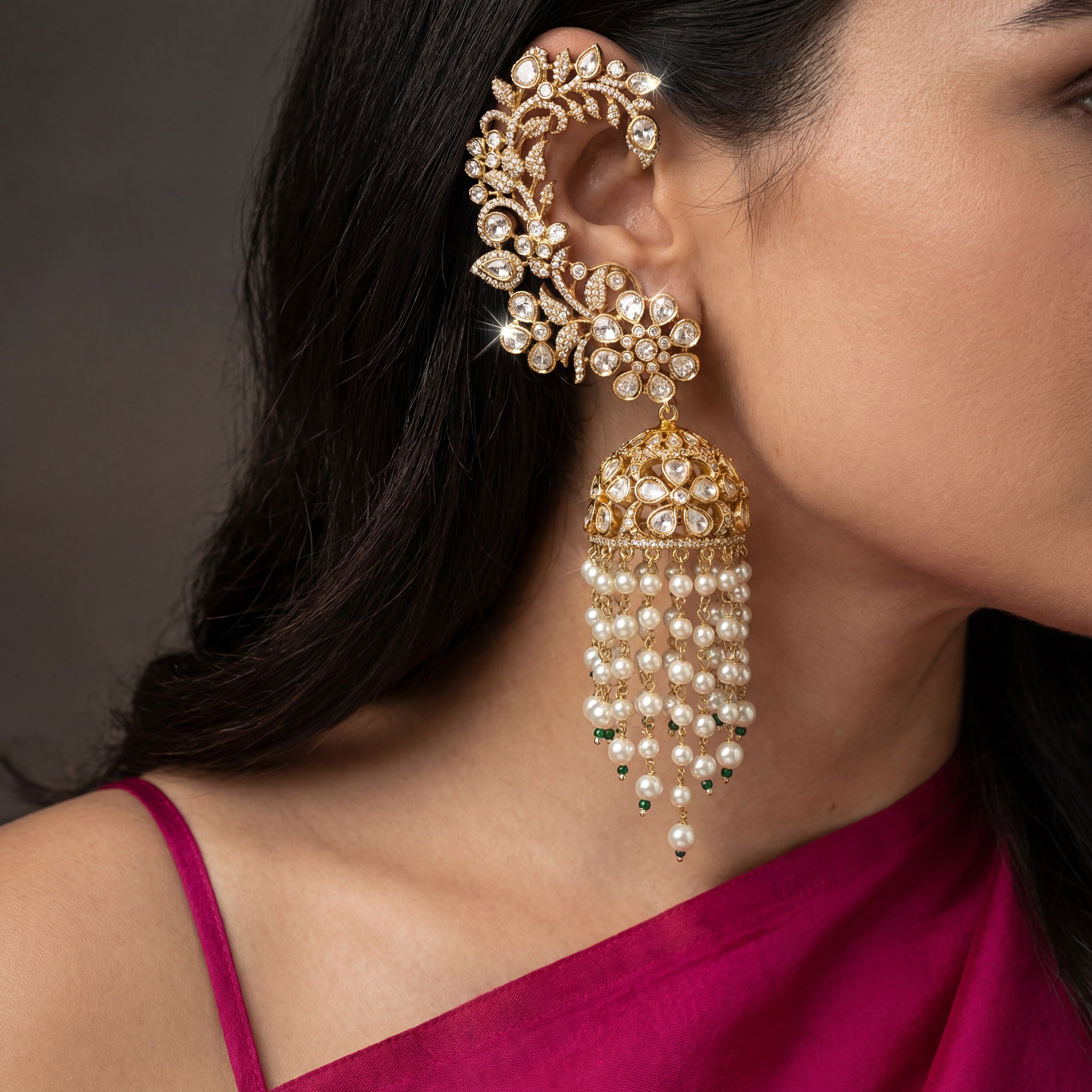Nivara Bloom Jhumka EarCuff Set