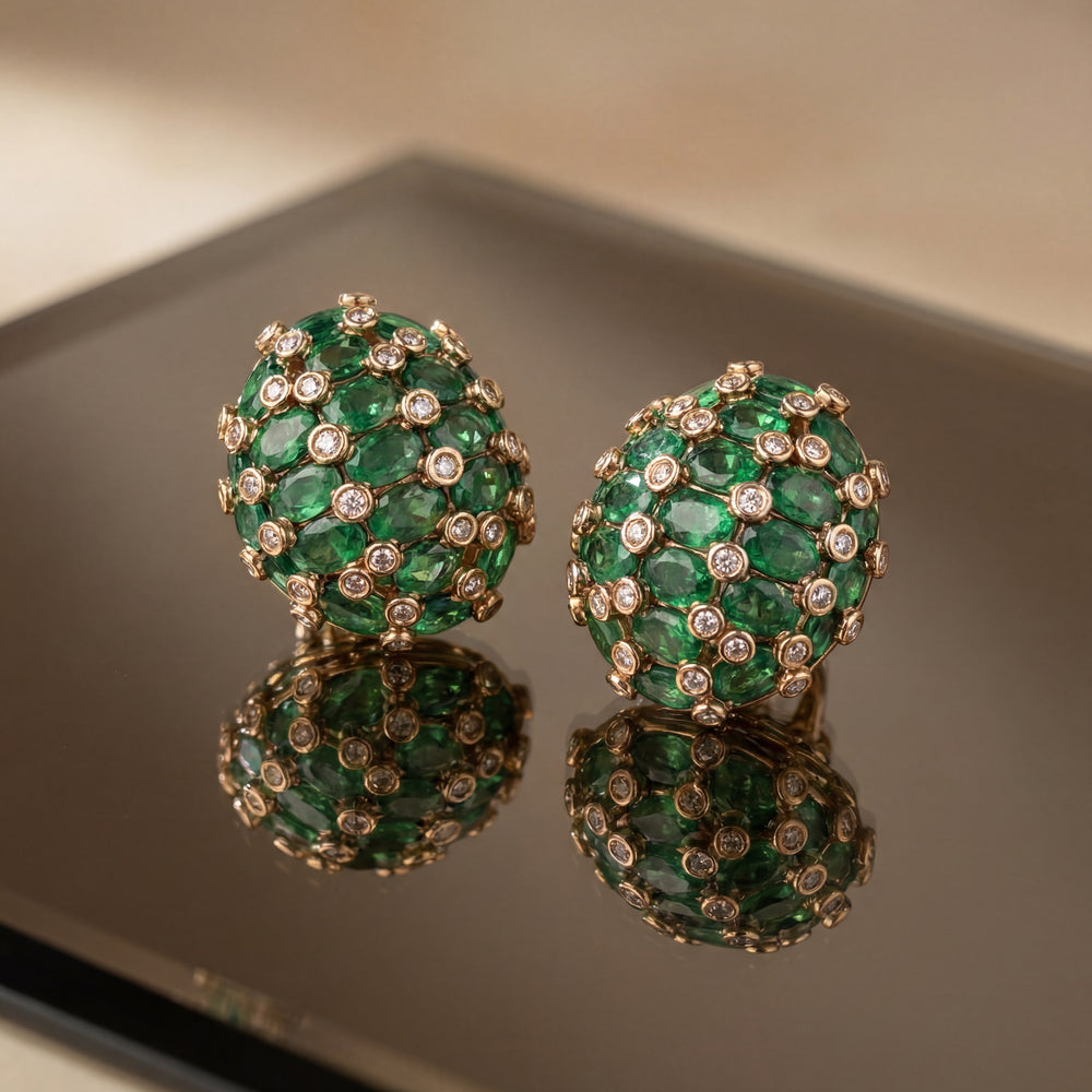 Crimson orbita studs – handcrafted Indian gemstone studs by Ozel
